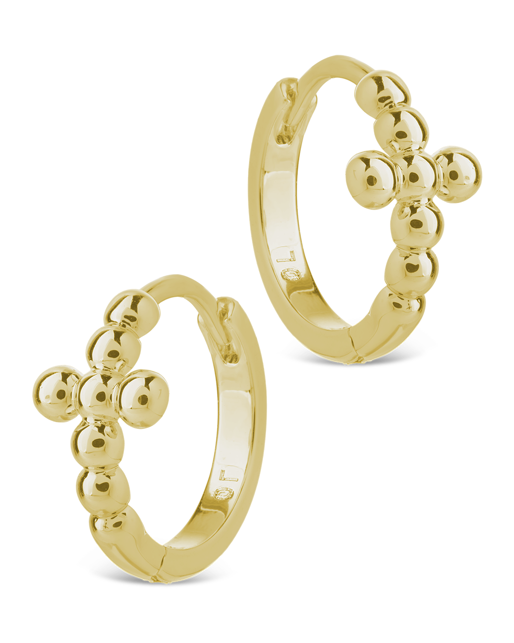 Patrycja Beaded Cross Micro Hoops
