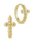 Patrycja Beaded Cross Micro Hoops