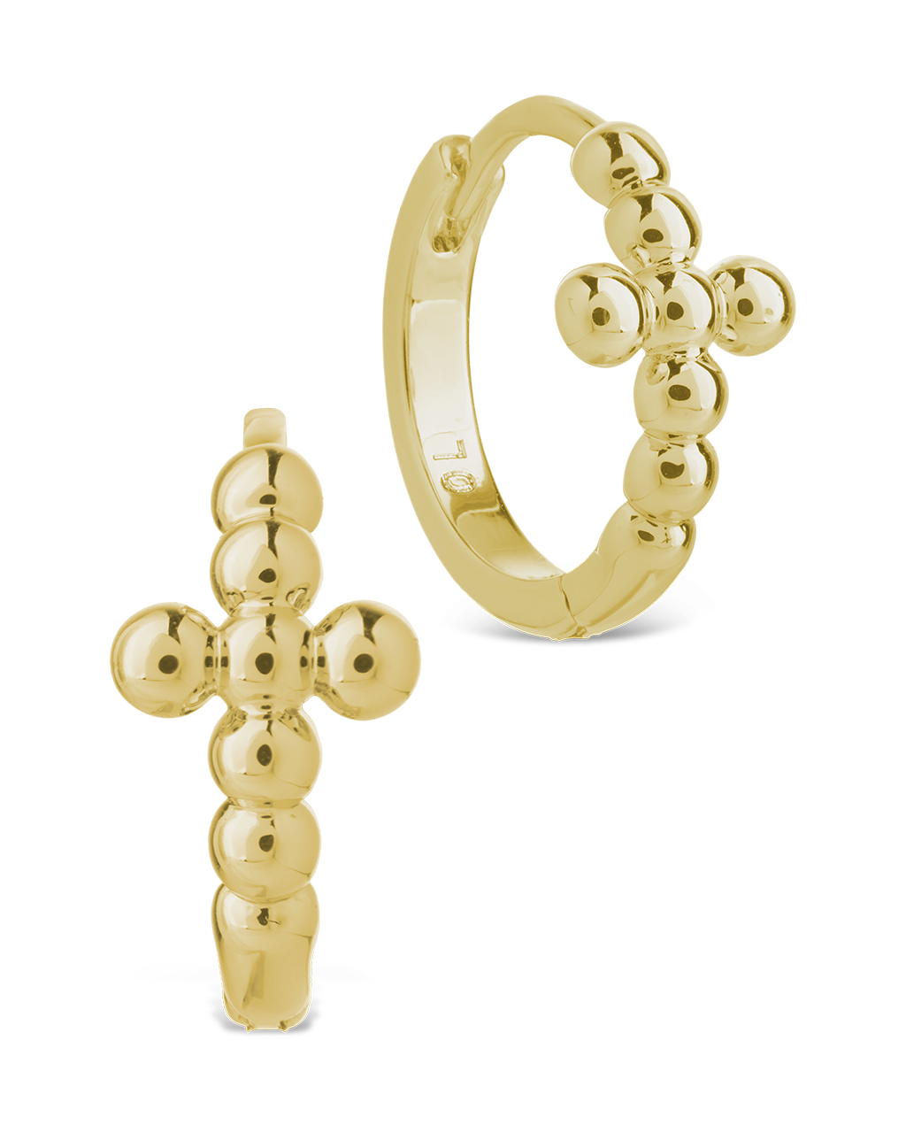 Patrycja Beaded Cross Micro Hoops