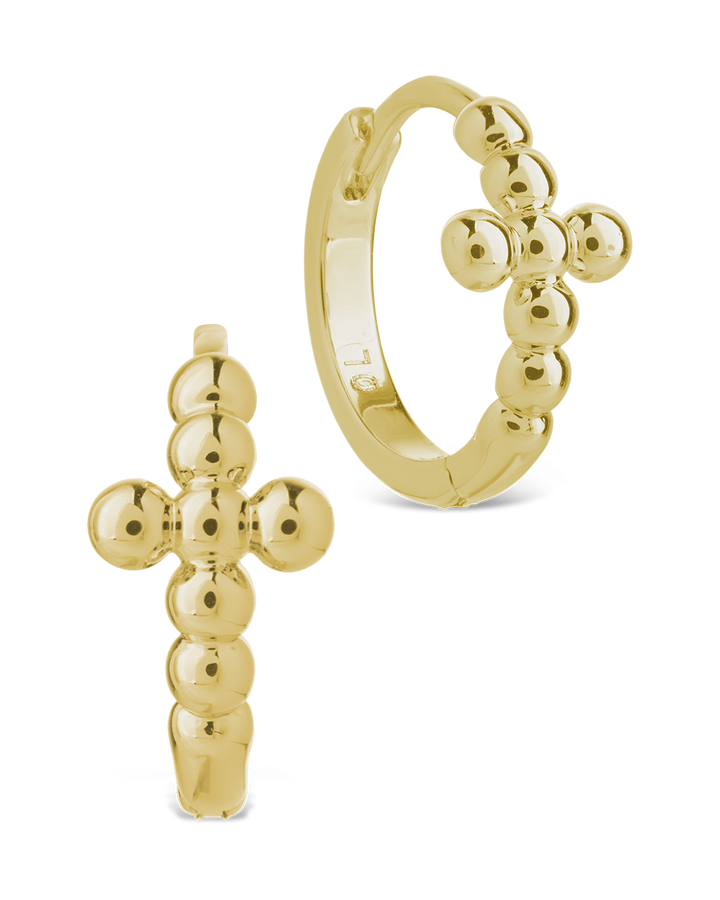 Patrycja Beaded Cross Micro Hoops