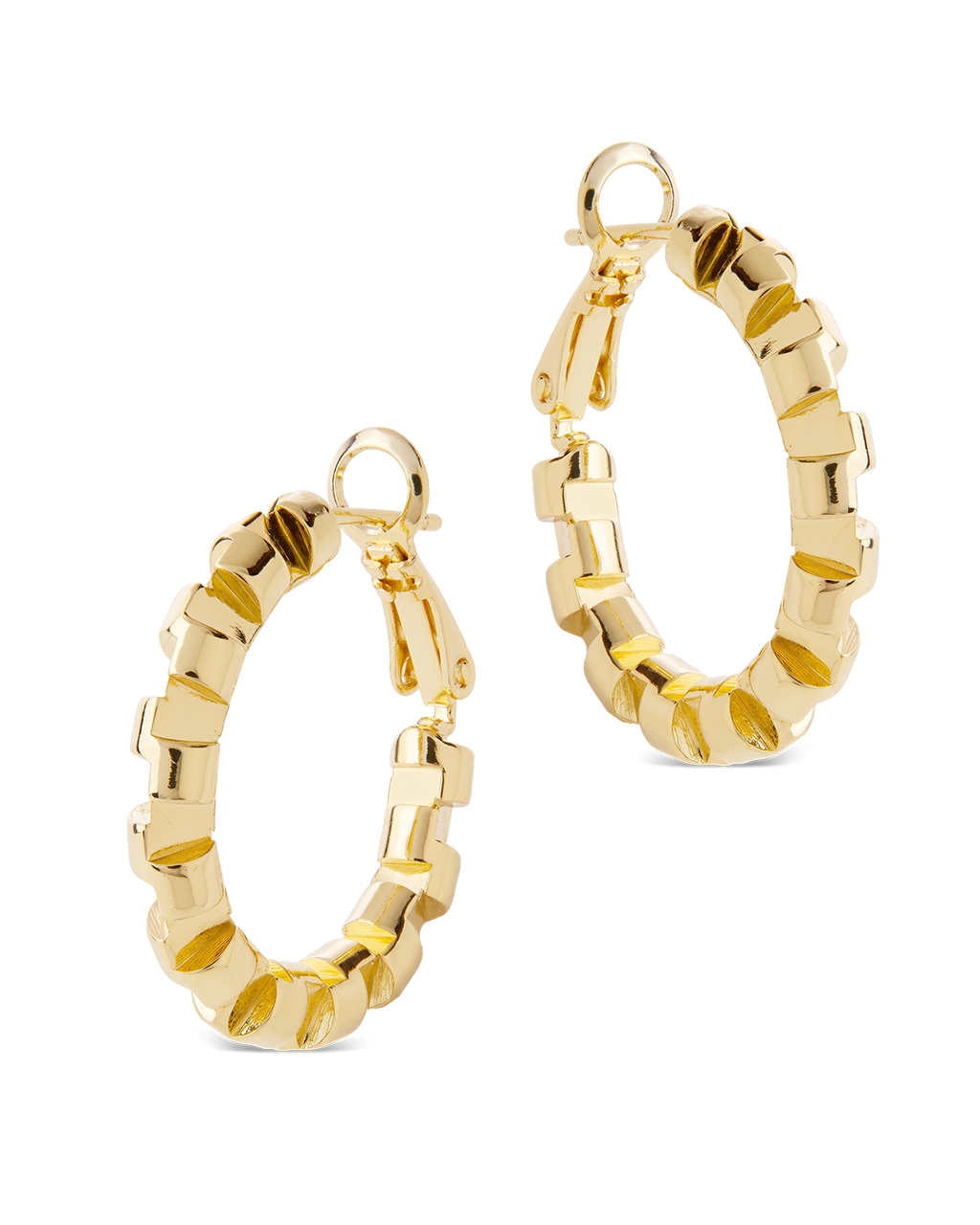 Harlee Geometric Link Hoops