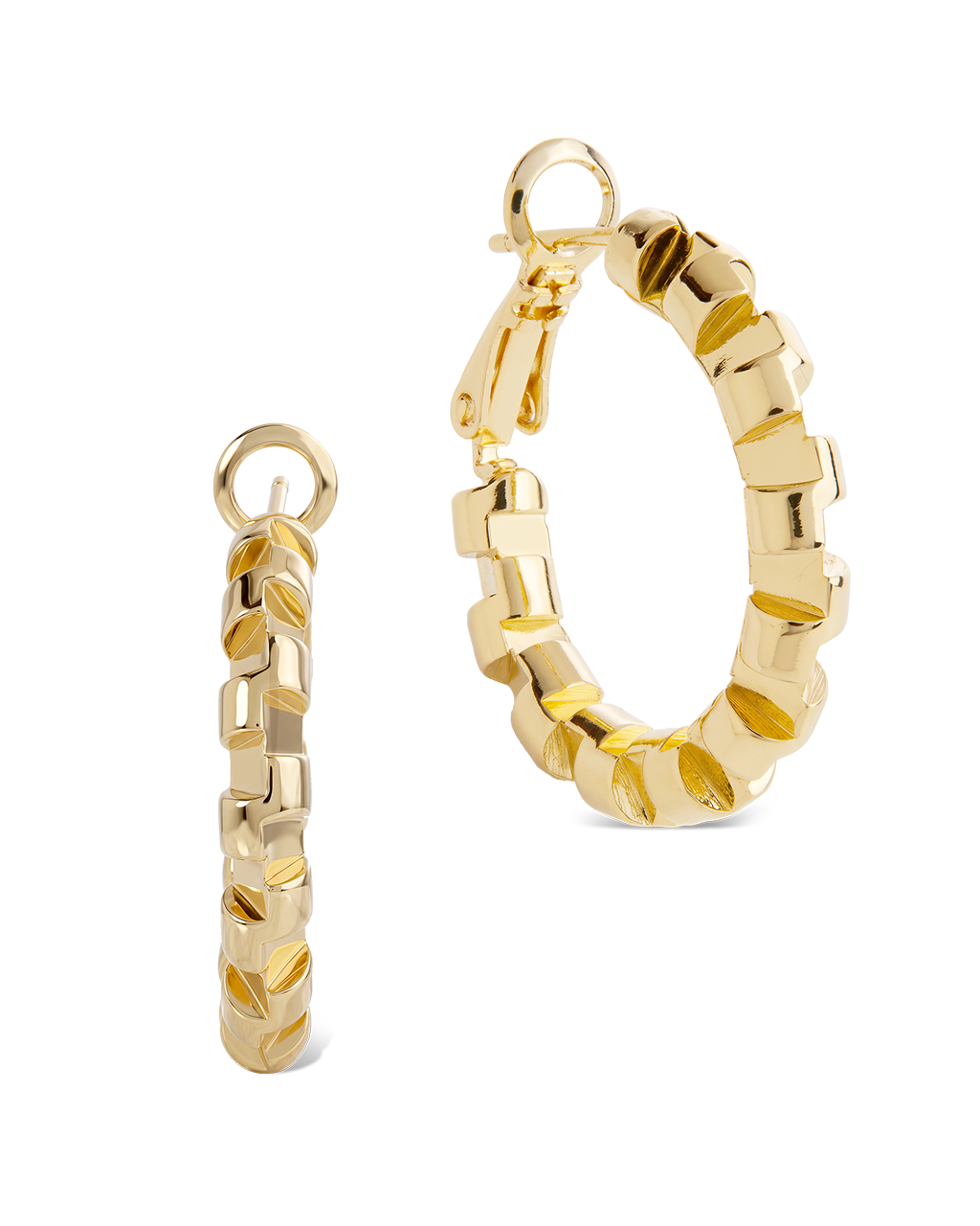 Harlee Geometric Link Hoops