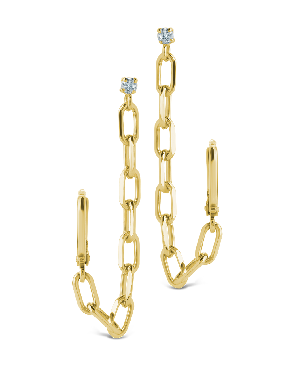 Jade Chain Drop Earrings