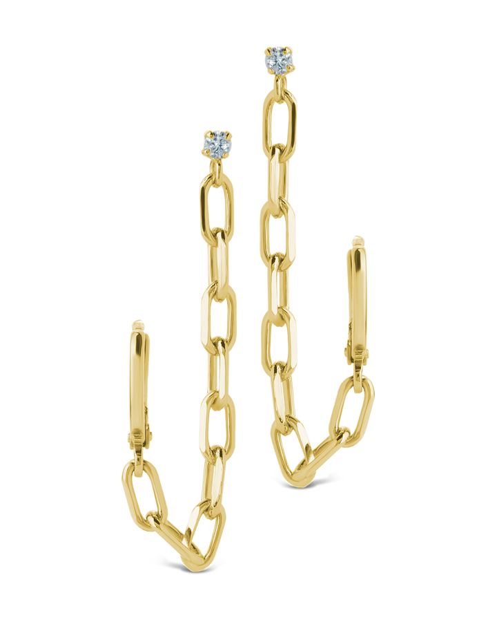 Jade Chain Drop Earrings