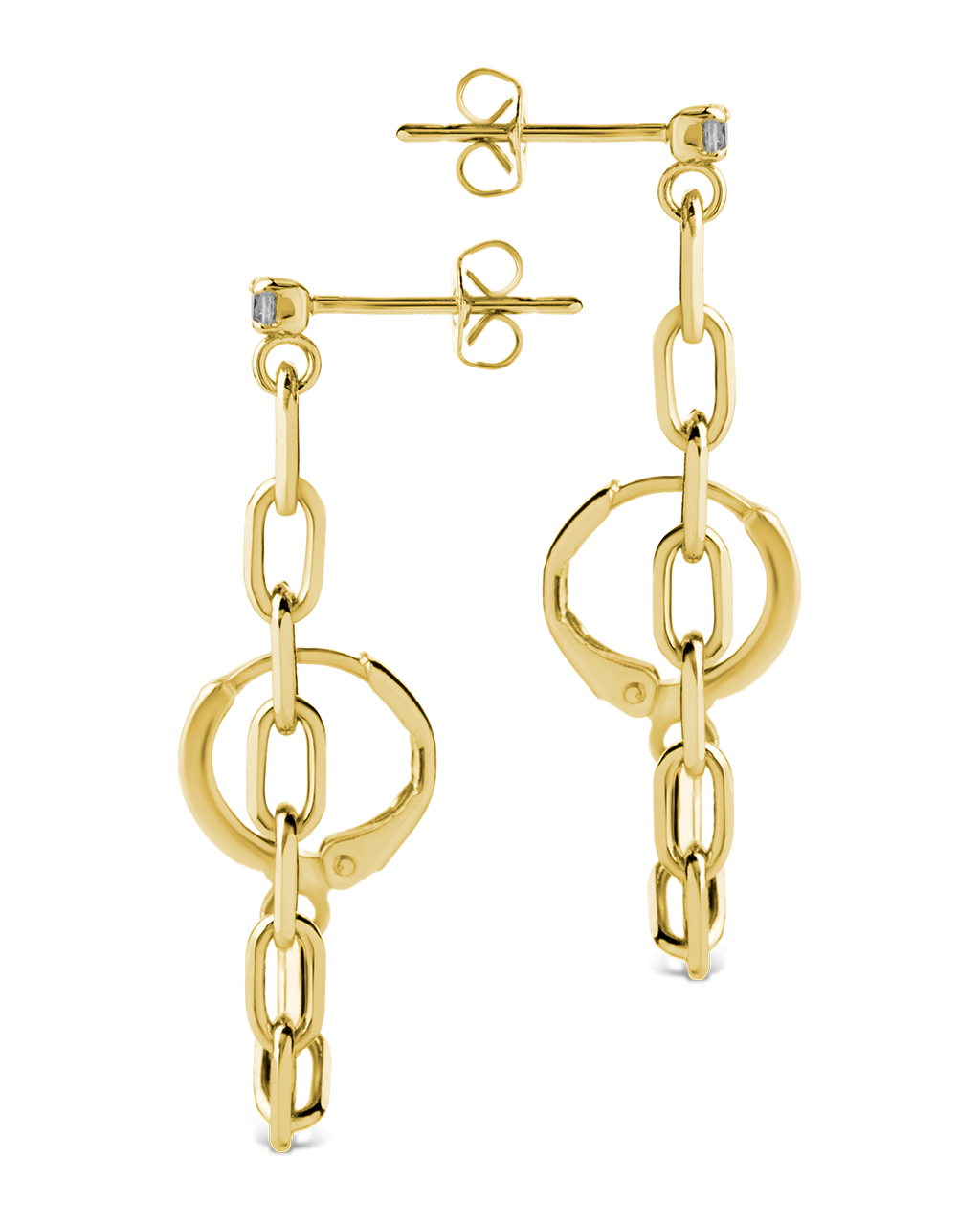 Jade Chain Drop Earrings
