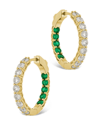 Karsyn Emerald Classic Hoops - Sterling Forever