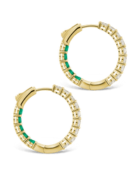 Karsyn Emerald Classic Hoops - Sterling Forever