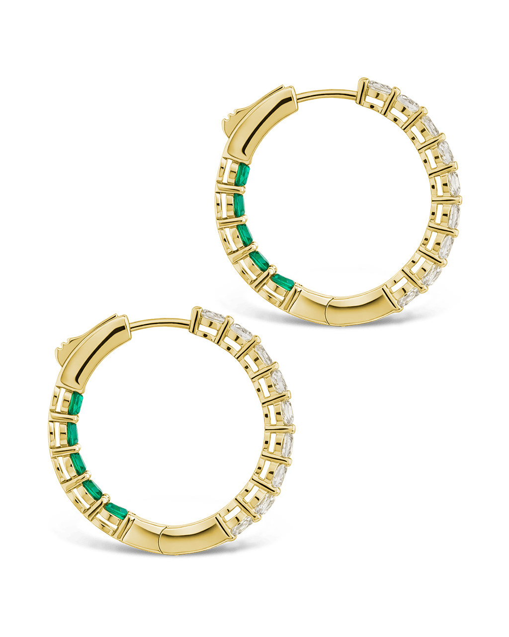 Karsyn Emerald Classic Hoops - Sterling Forever