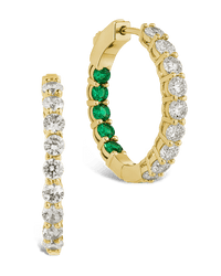Karsyn Emerald Classic Hoops - Sterling Forever