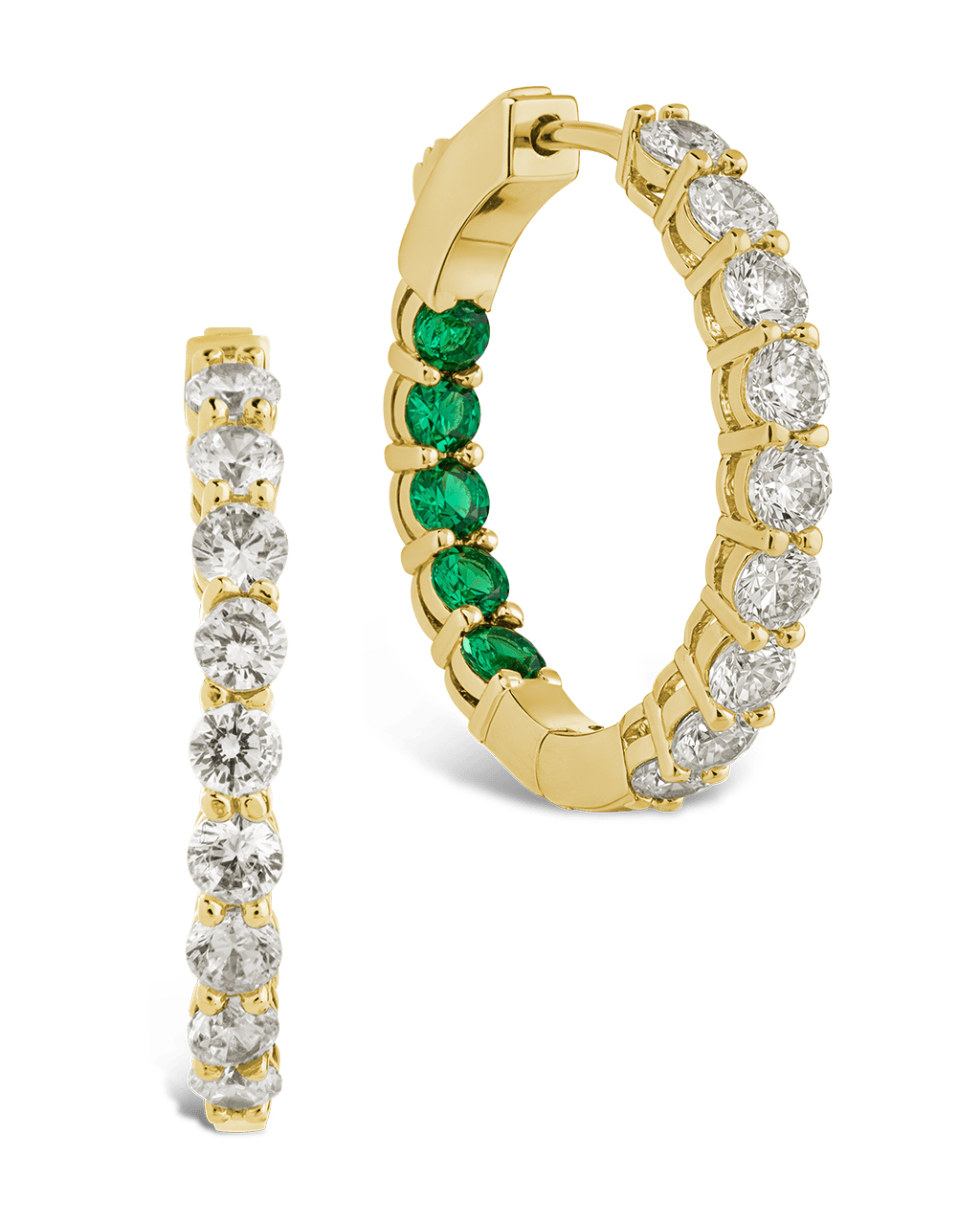 Karsyn Emerald Classic Hoops - Sterling Forever