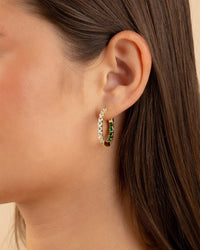 Karsyn Emerald Classic Hoops - Sterling Forever