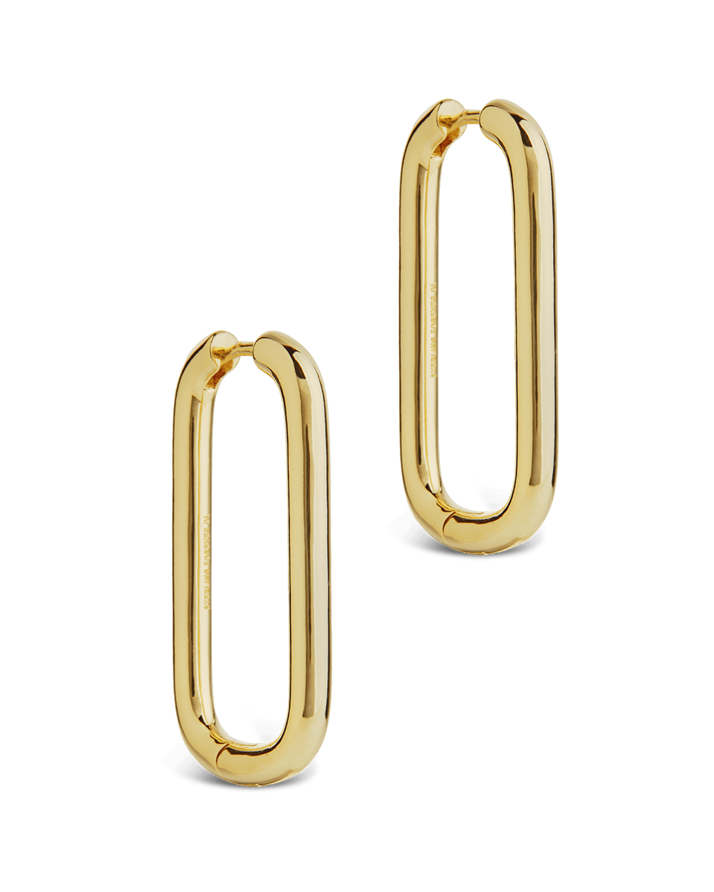 Kaylani Elongated Geo Hoops - Sterling Forever