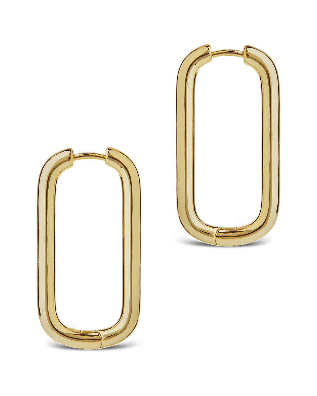 Kaylani Elongated Geo Hoops - Sterling Forever