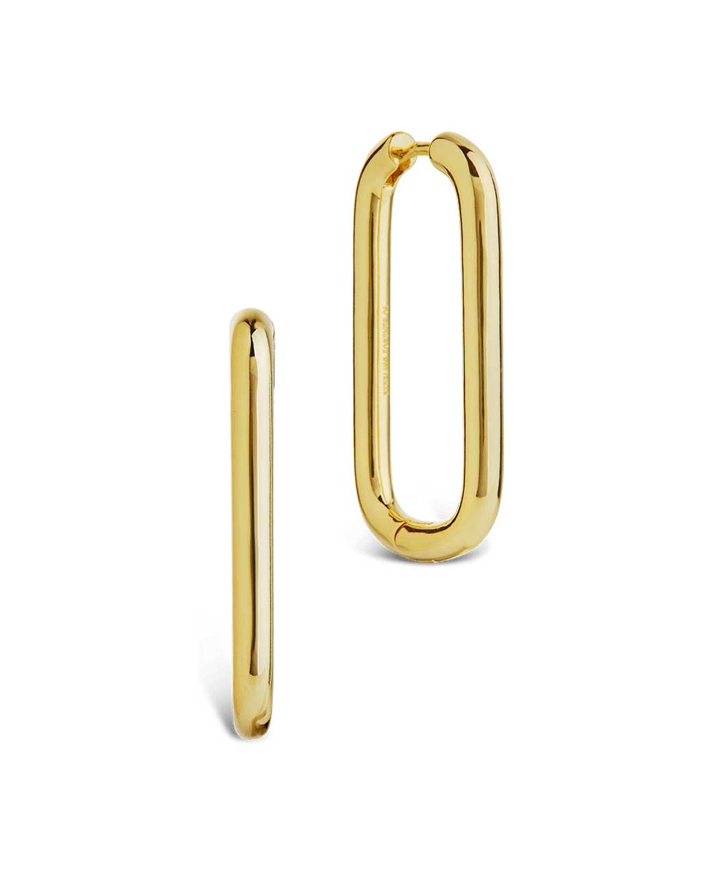 Kaylani Elongated Geo Hoops - Sterling Forever