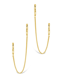 Double Dangle Chain Hoop Earrings