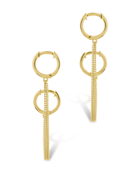 Double Dangle Chain Hoop Earrings