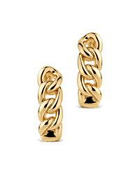 Maeve Rounded Link Hoops - Sterling Forever