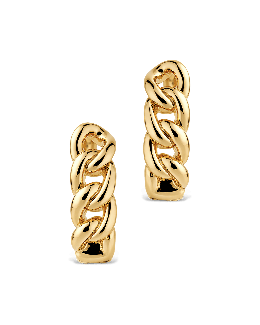 Maeve Rounded Link Hoops - Sterling Forever