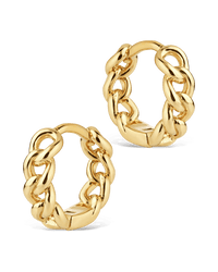 Maeve Rounded Link Hoops - Sterling Forever