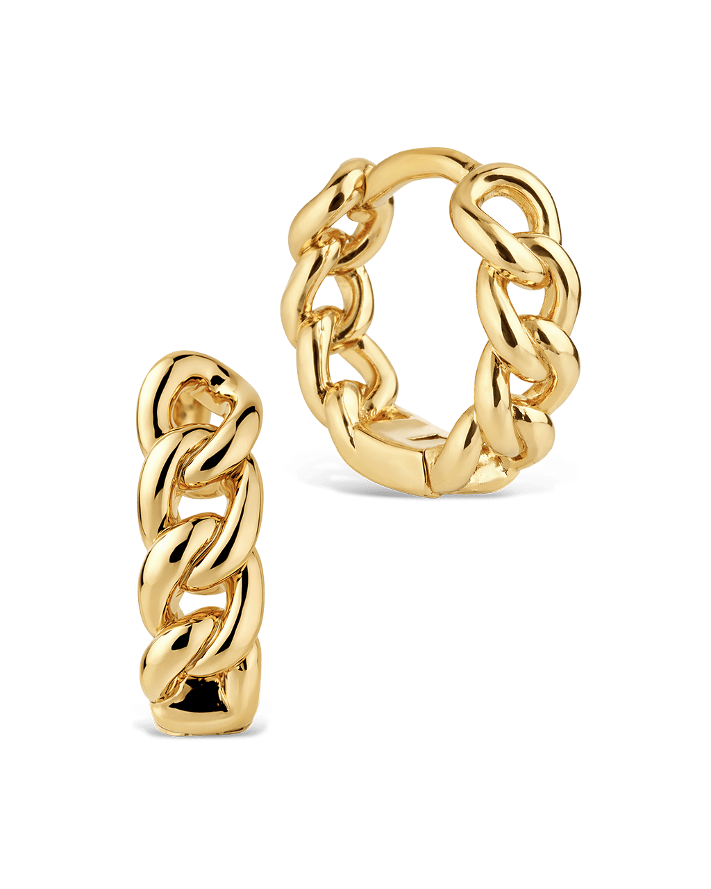 Maeve Rounded Link Hoops - Sterling Forever