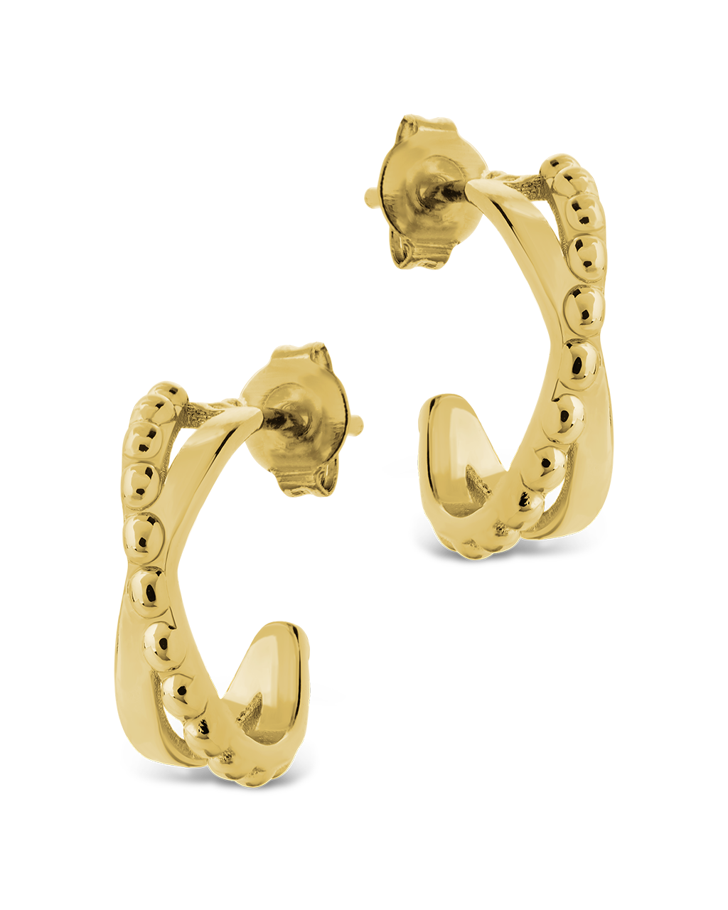 Hinged Hoop Huggie Earrings