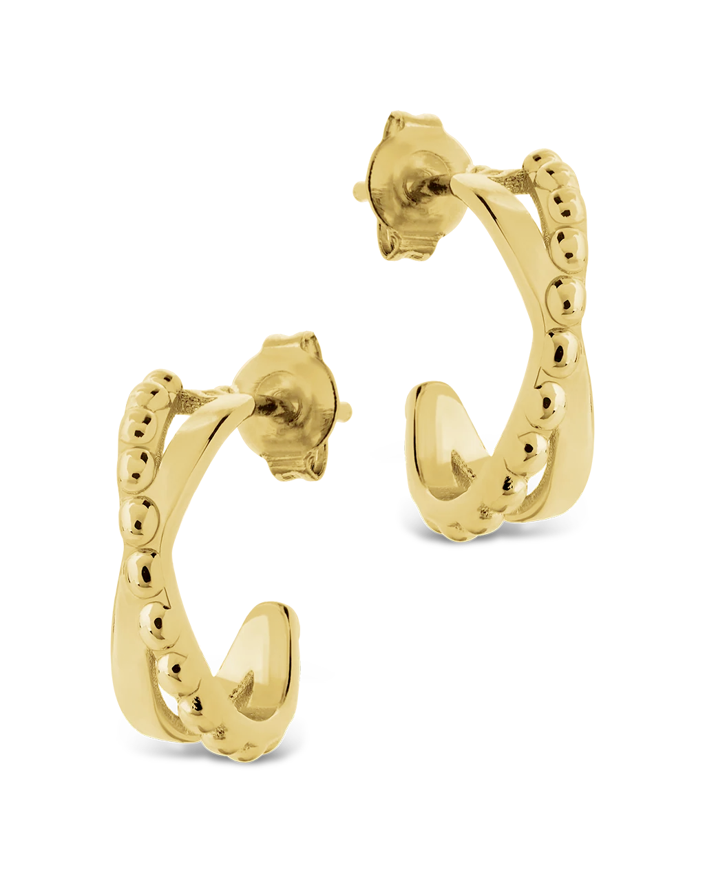 Hinged Hoop Huggie Earrings