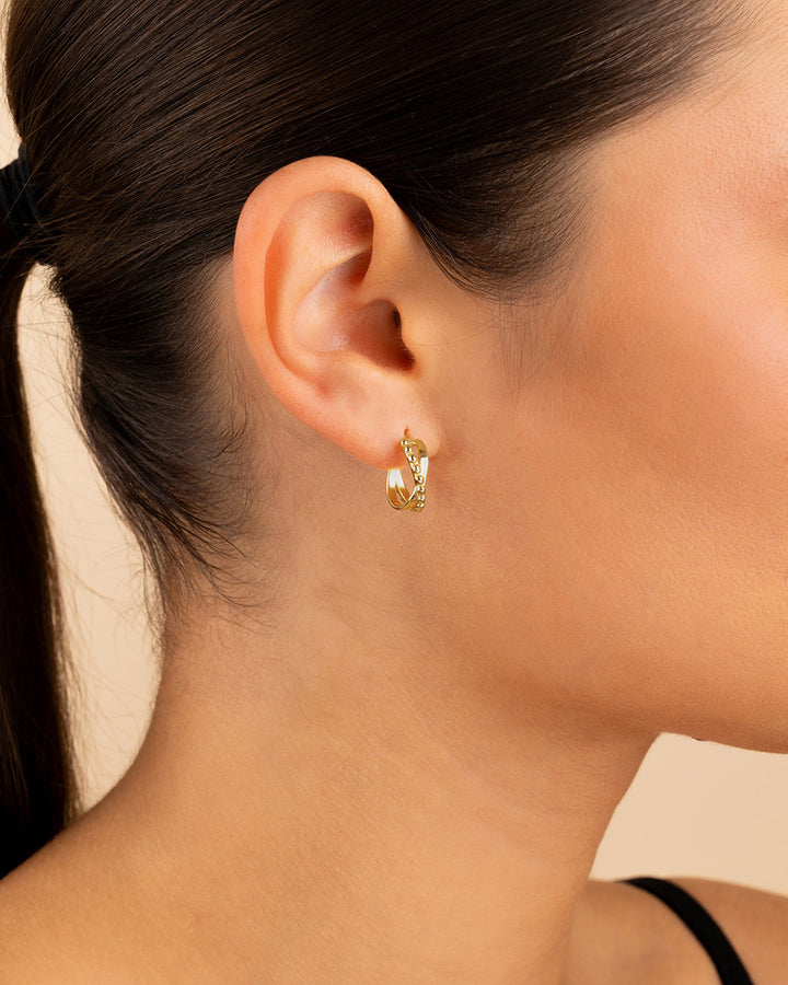 Hinged Hoop Huggie Earrings