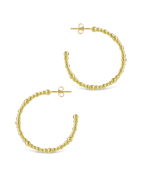 Beaded Chain Hoop Earrings