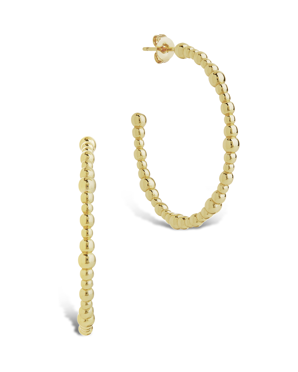 Beaded Chain Hoop Earrings