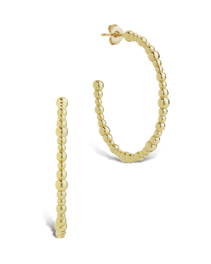 Beaded Chain Hoop Earrings