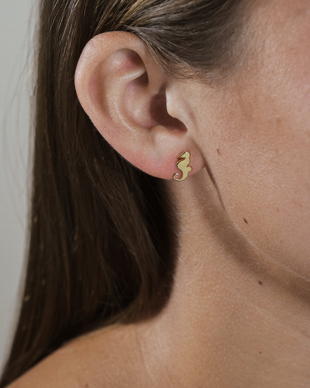 Sterling Silver Seahorse Studs