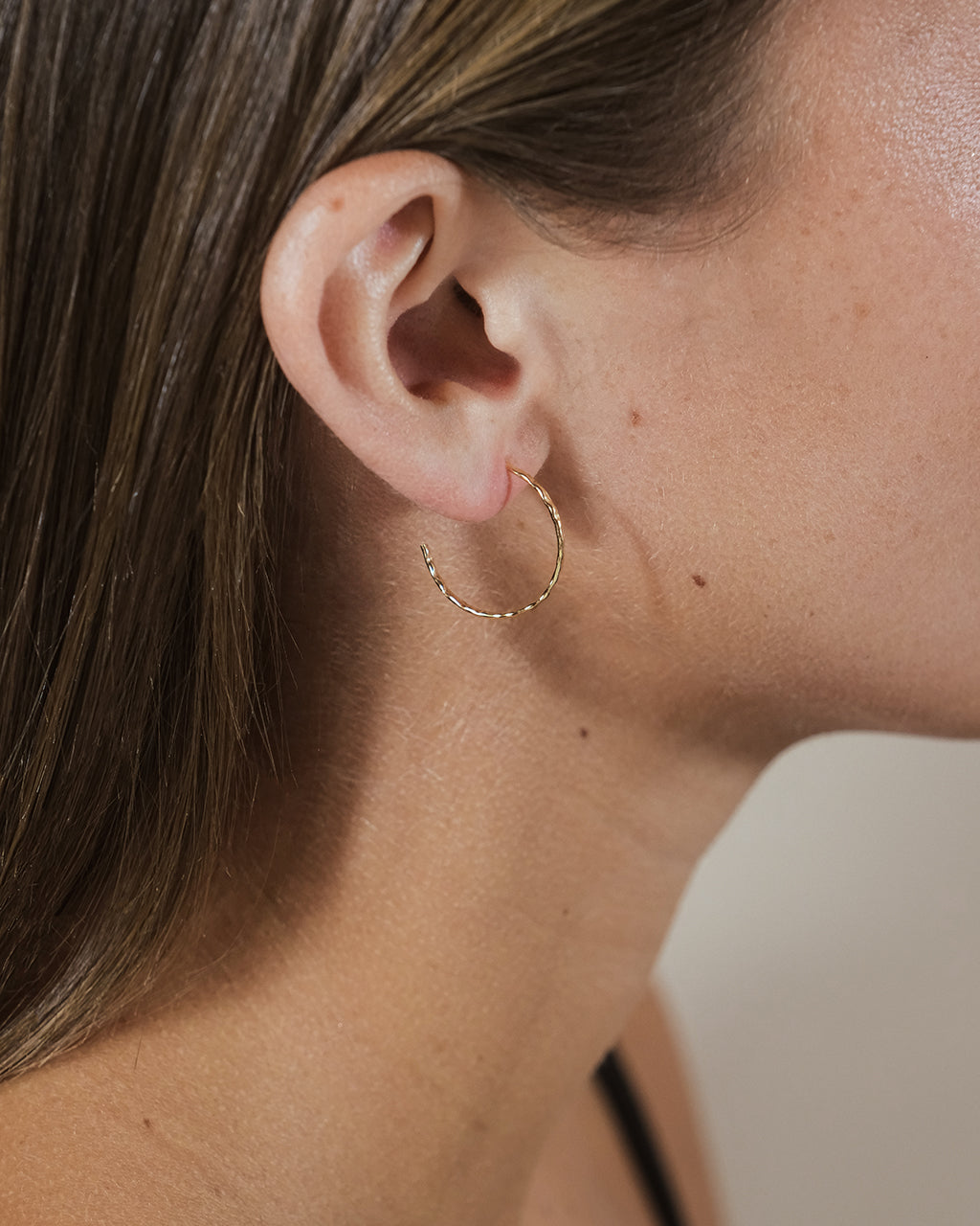 Sterling Silver Mini Hammered Hoops