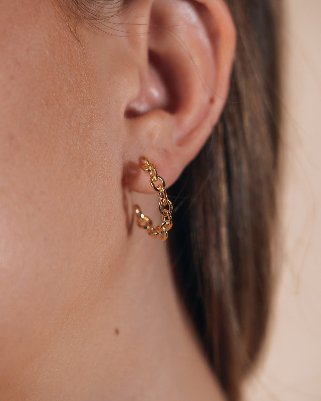 Sterling Silver Delicate Chain Hoops