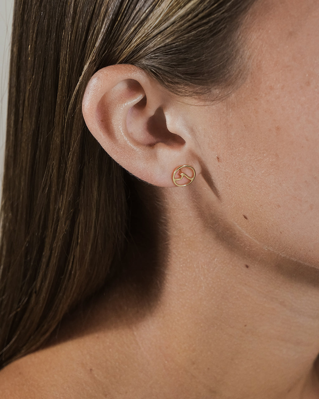 Sterling Silver Wave Studs