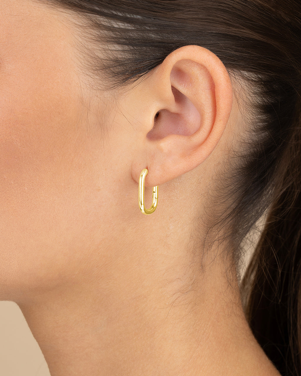 Sterling Silver Rectangle Huggie Hoop Earrings