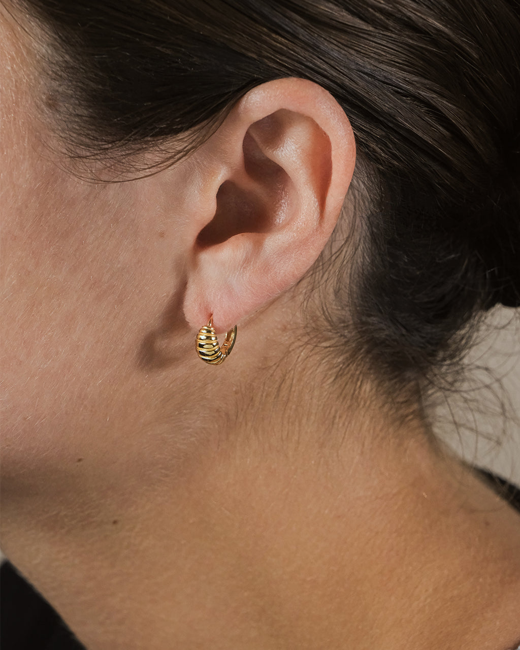 Sterling Silver Graham Ribbed Micro Hoop Earrings