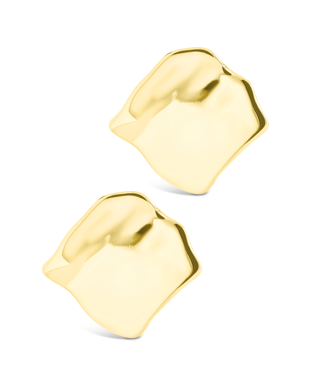 Sterling Silver Vivien Molten Square Statement Studs - Sterling Forever