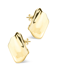 Sterling Silver Vivien Molten Square Statement Studs - Sterling Forever