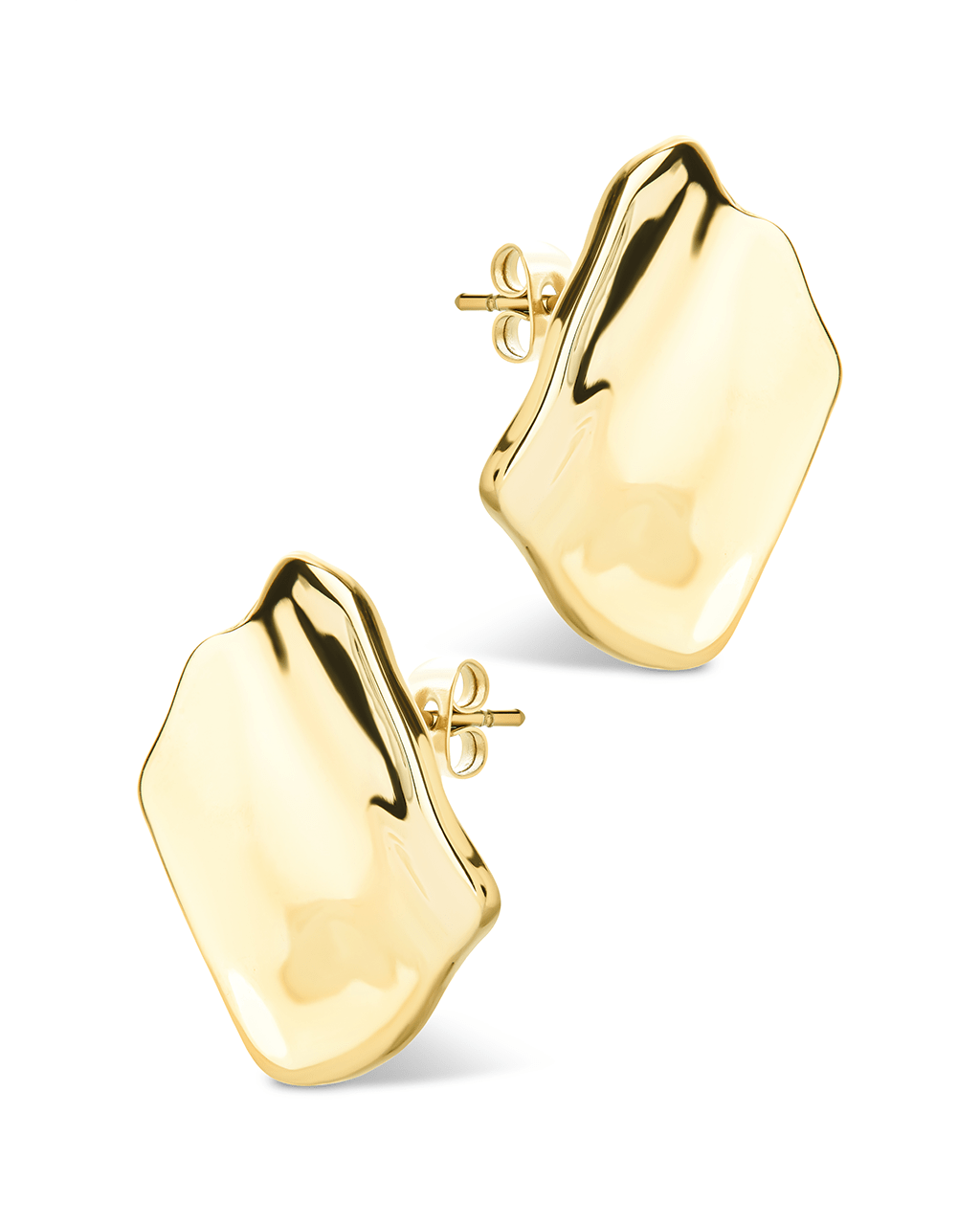 Sterling Silver Vivien Molten Square Statement Studs - Sterling Forever