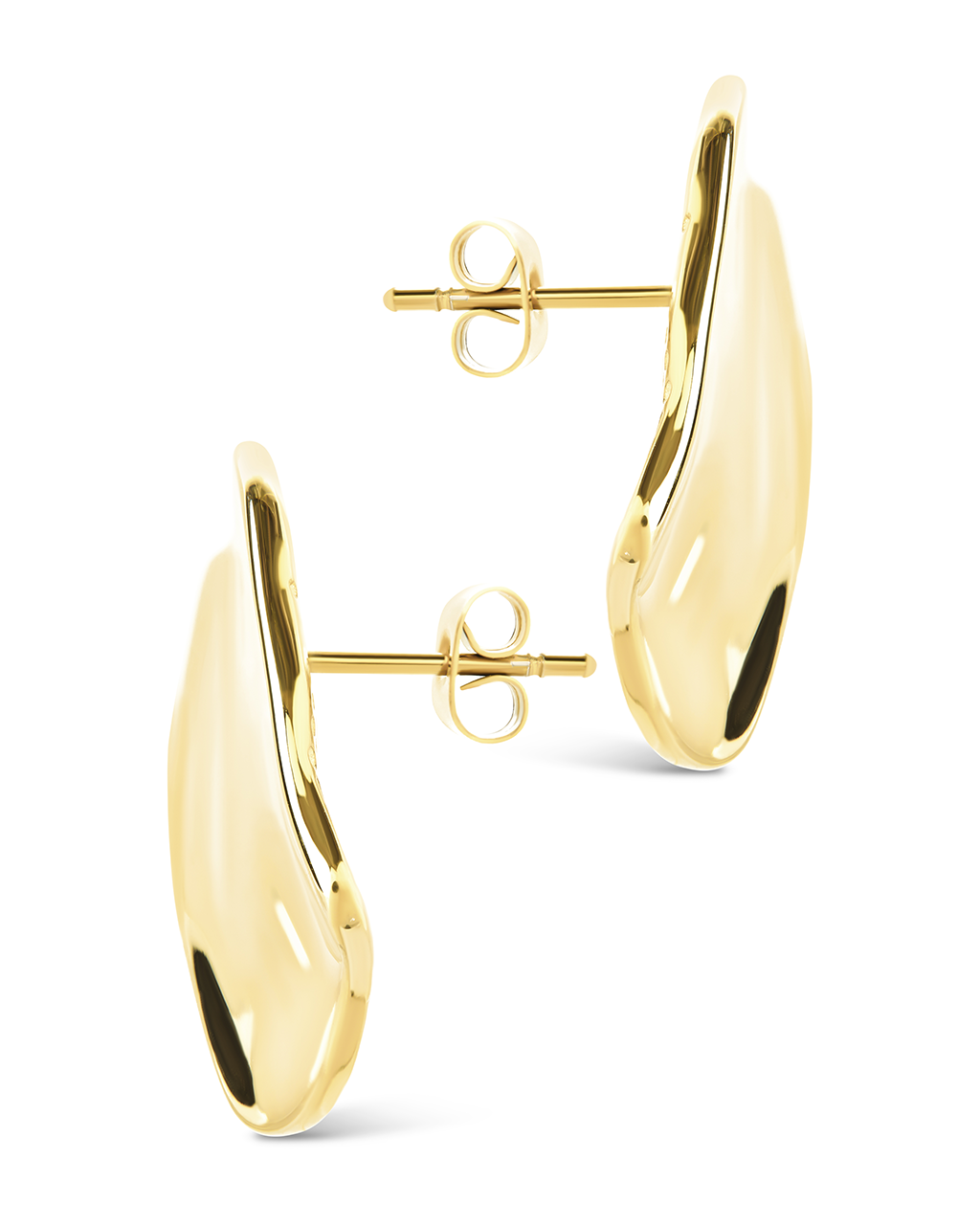 Sterling Silver Vivien Molten Square Statement Studs