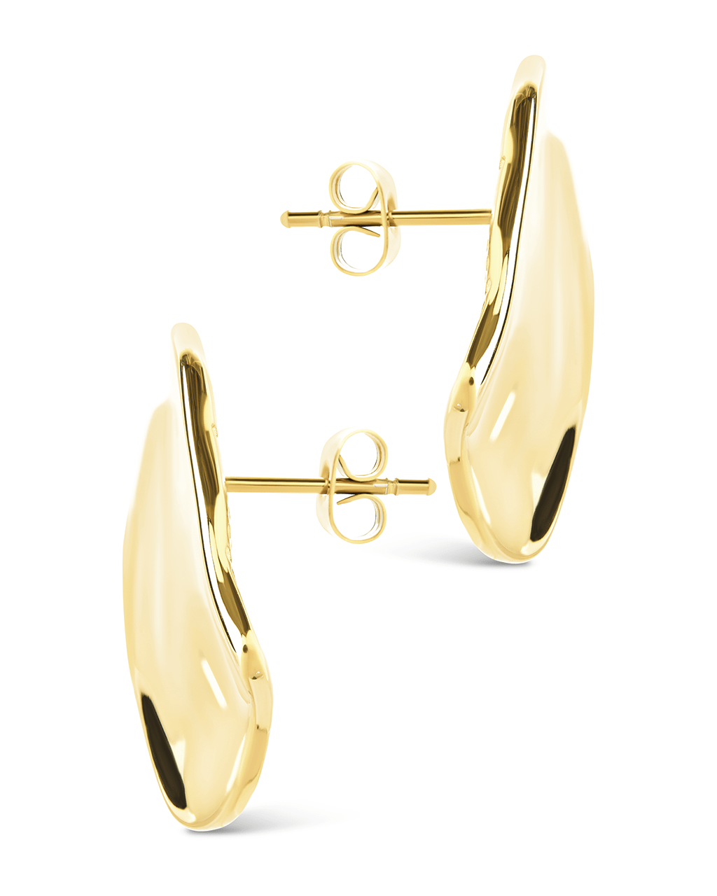 Sterling Silver Vivien Molten Square Statement Studs - Sterling Forever