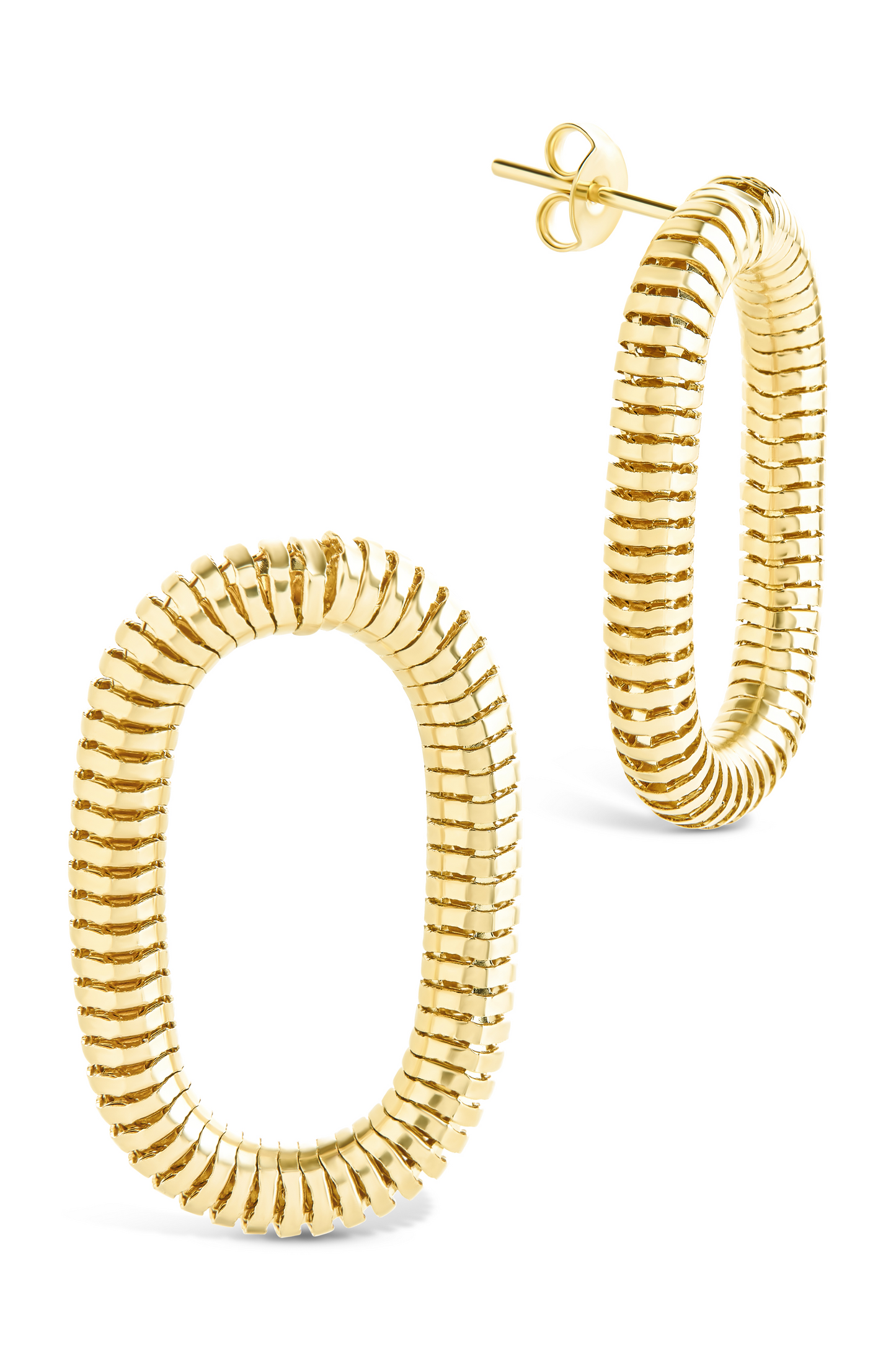 Sterling Silver Indigo Snake Chain Circle Studs