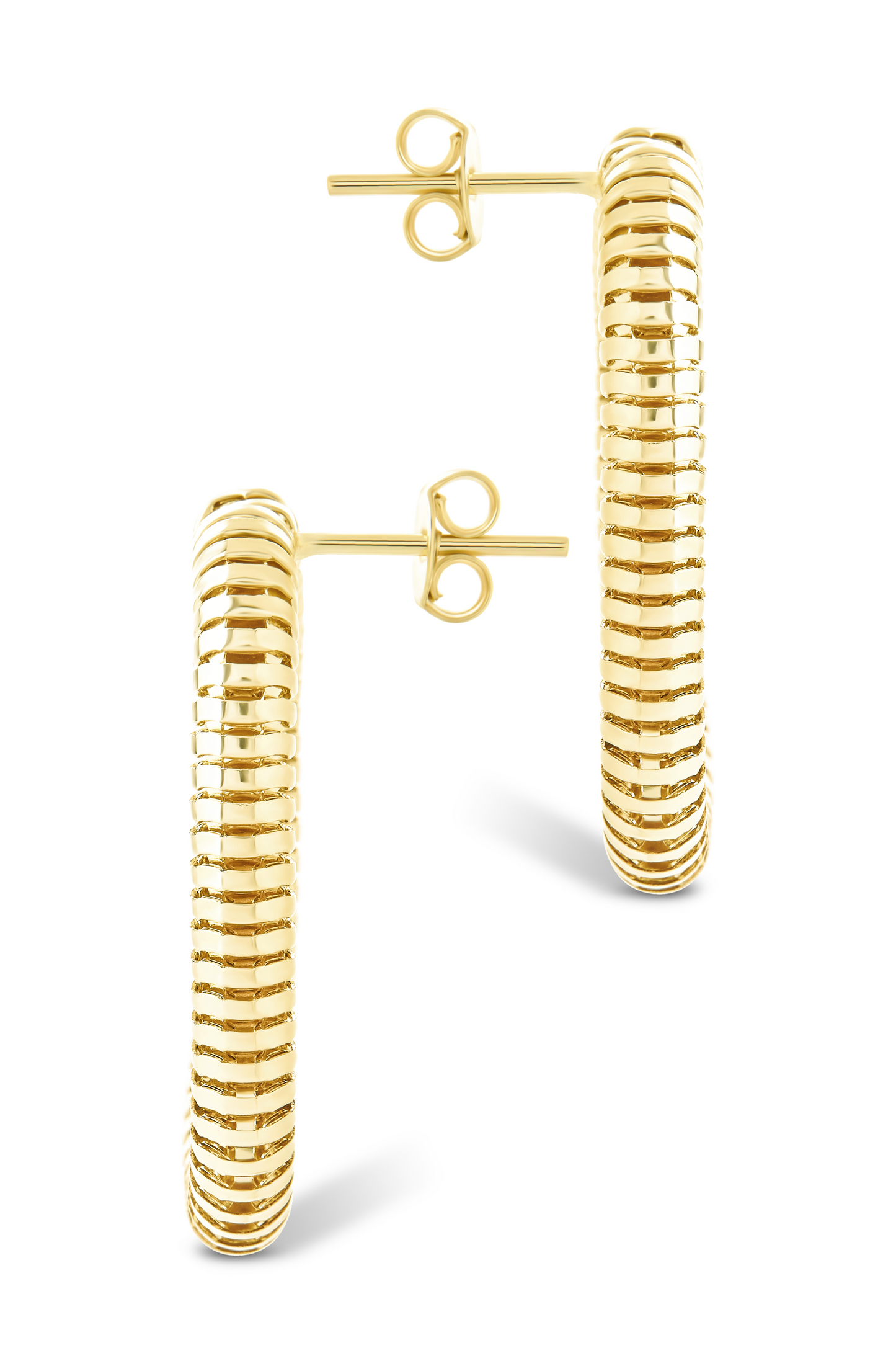 Sterling Silver Indigo Snake Chain Circle Studs