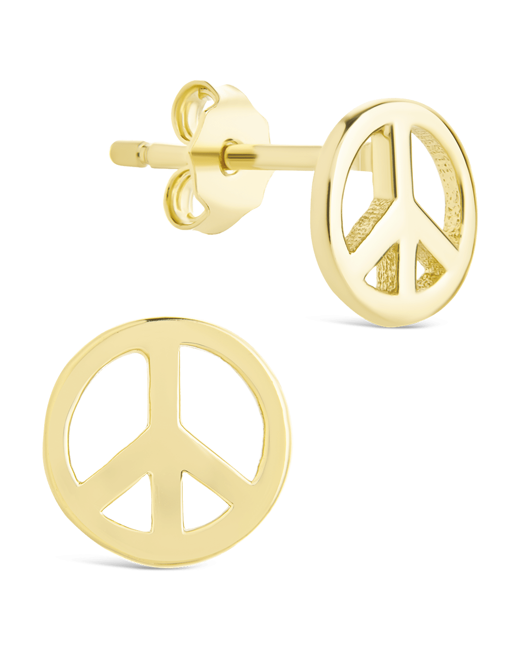 Sterling Silver Peace Sign Studs - Sterling Forever