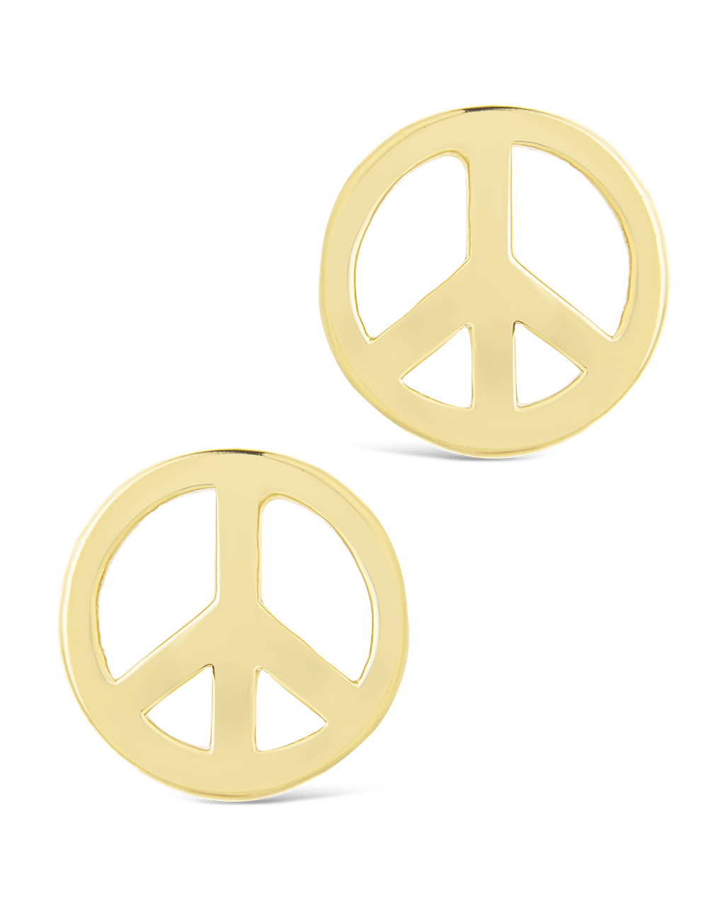 Sterling Silver Peace Sign Studs - Sterling Forever