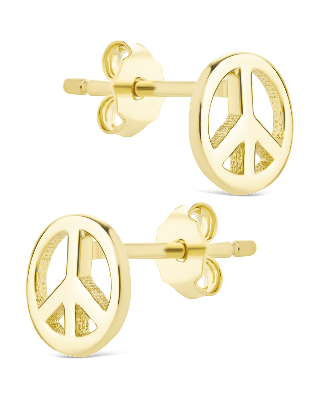 Sterling Silver Peace Sign Studs - Sterling Forever