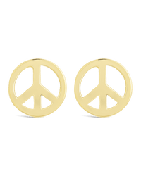 Sterling Silver Peace Sign Studs - Sterling Forever