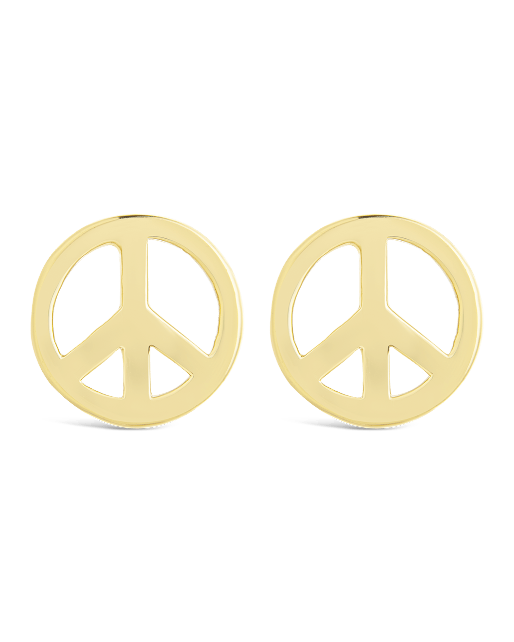 Sterling Silver Peace Sign Studs - Sterling Forever