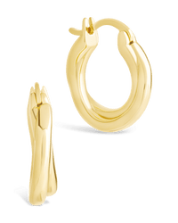 Sterling Silver Janice Twisted Hoop Earrings - Sterling Forever