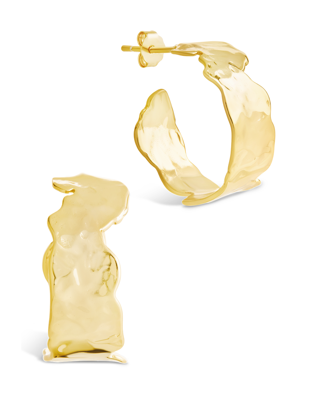 Sterling Silver Anna Textured Hoop Earrings